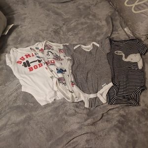 Boys Onesies 0-3 Months Set of 3